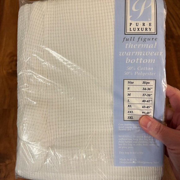 Montgomery Ward Thermal Wear Bottom White Pants Womens NWT Longjohns 1X Vintage - Picture 7 of 9